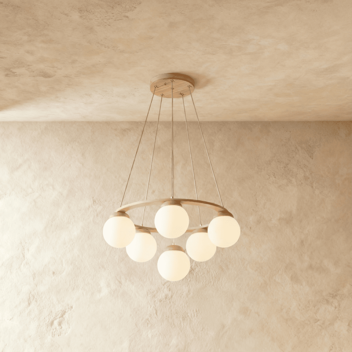 Freyza - Modern Elegant Wood and Glass Dining Room Chandelier