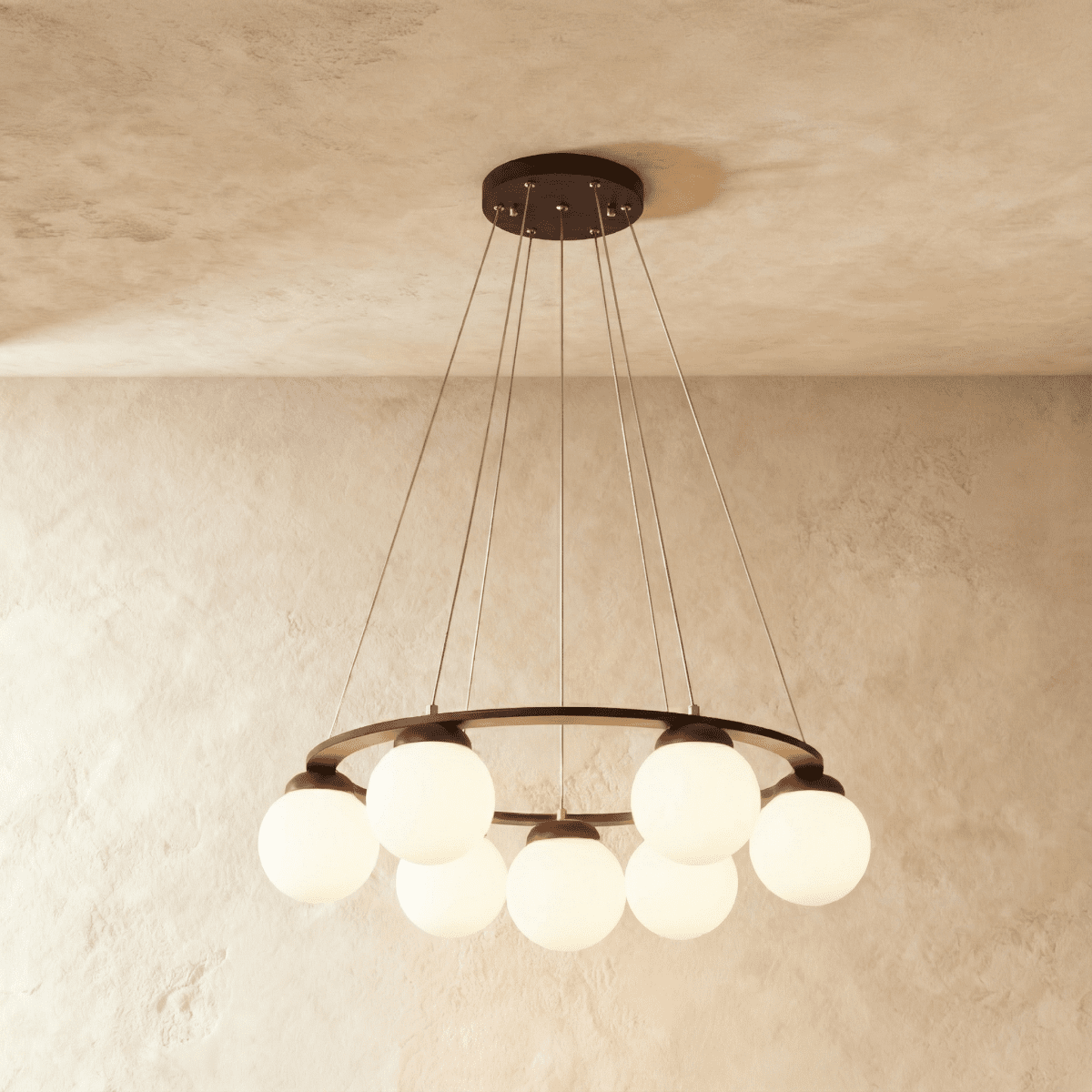 Freyza - Modern Elegant Wood and Glass Dining Room Chandelier