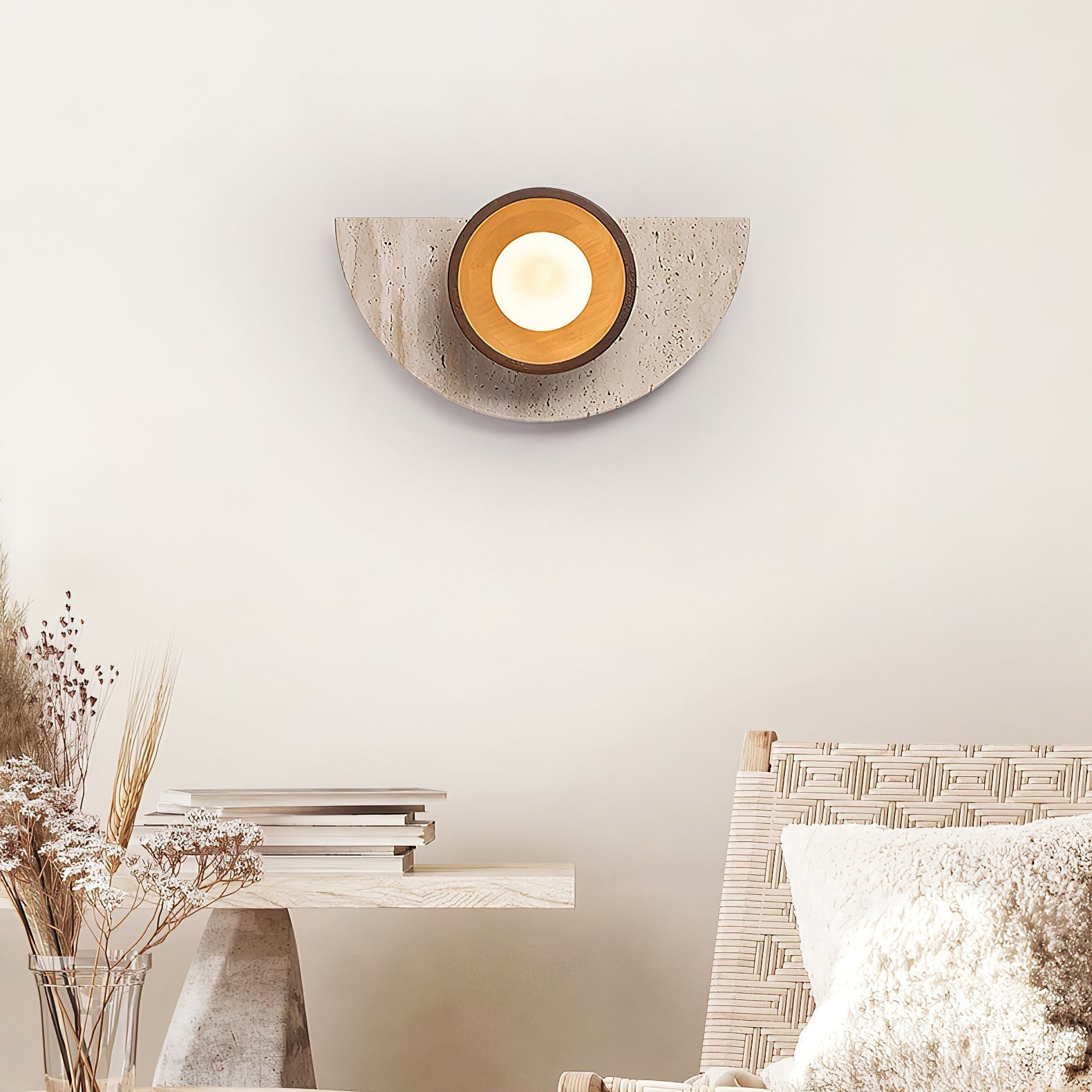 Freyza | Applique murale en travertin Dvaluvyi – Chambre, couloir