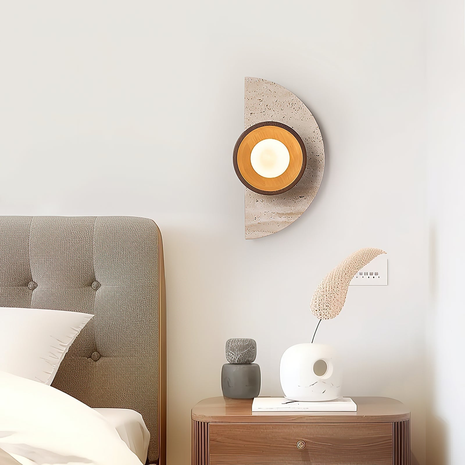Freyza | Applique murale en travertin Dvaluvyi – Chambre, couloir