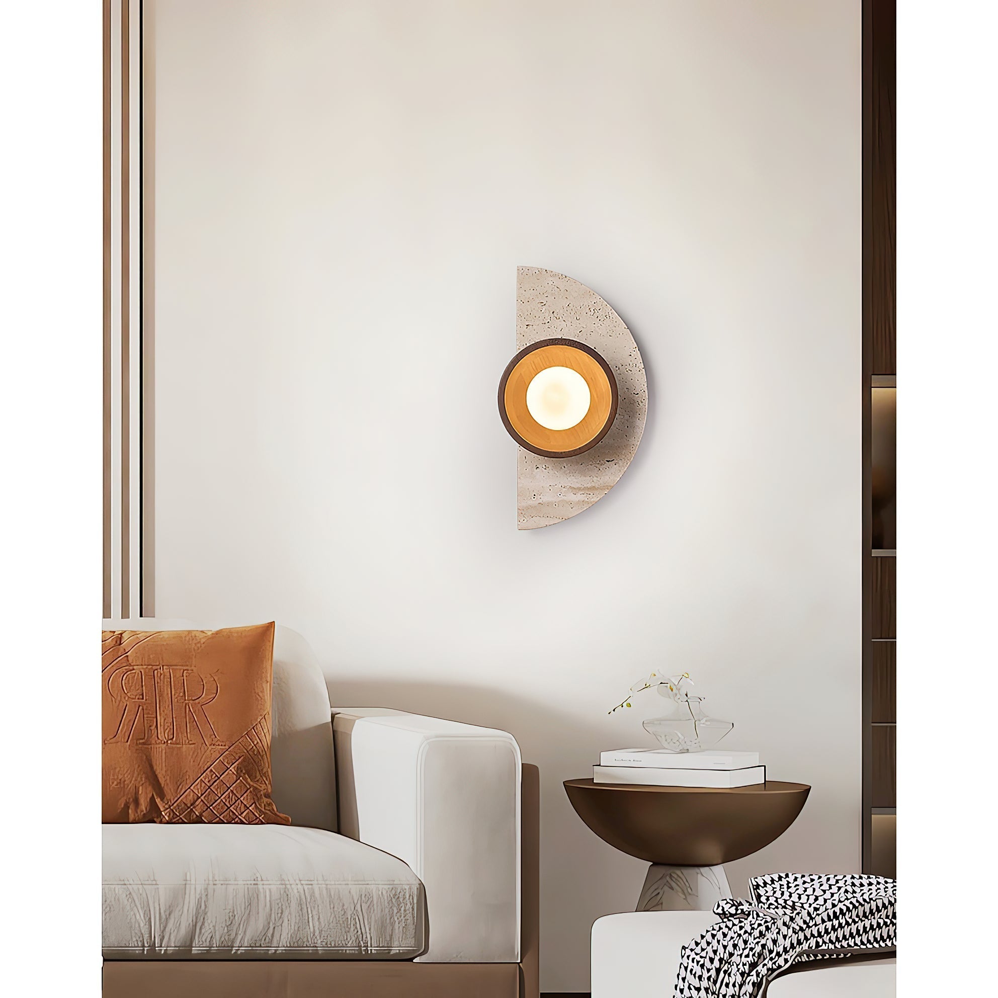 Freyza | Applique murale en travertin Dvaluvyi – Chambre, couloir