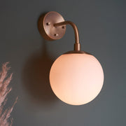 Amos Collection | Antique Brass Wall Light with Soft Glow | Elegant Sconce for Ambient Bathroom Lighting 0