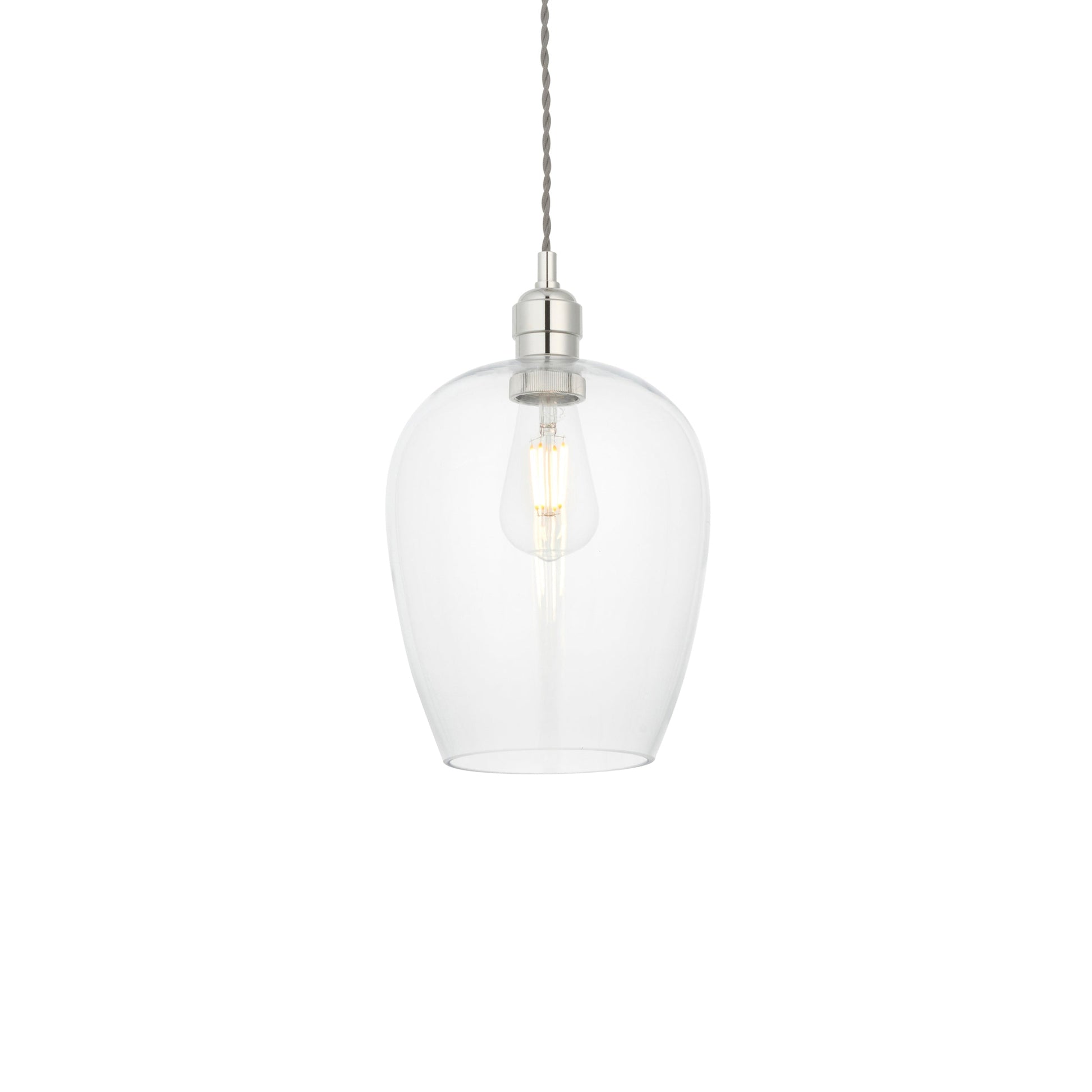 Amos Collection | Small Polished Nickel Pendant Light with Sleek Design | Enchanting Visual Appeal 1