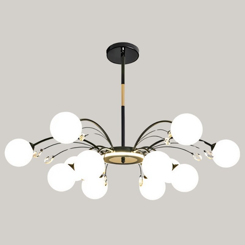 Freyza - Elegant Contemporary Iron and Glass Chandelier
