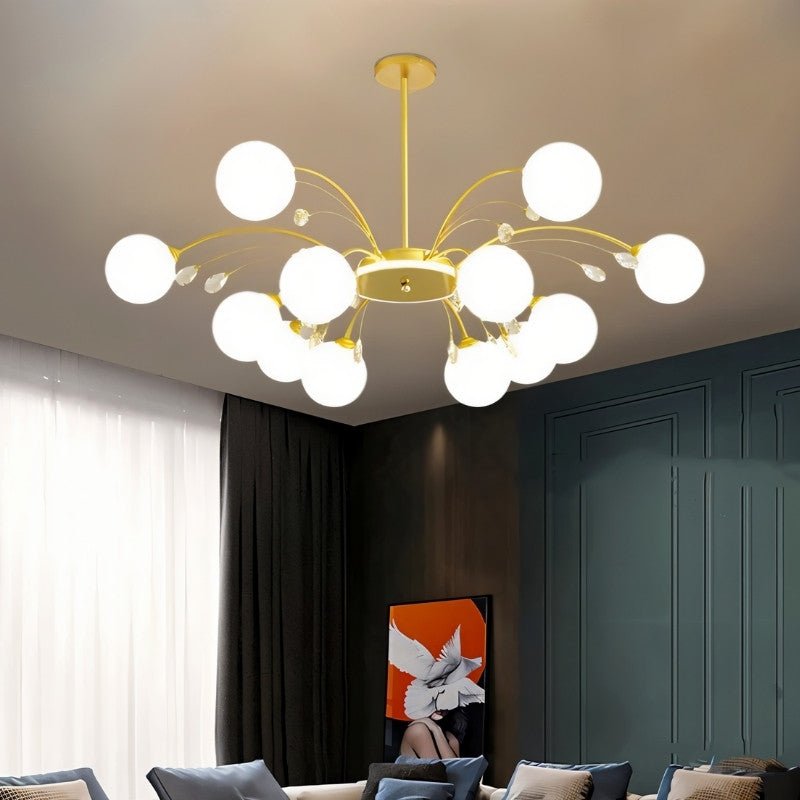 Freyza - Elegant Contemporary Iron and Glass Chandelier