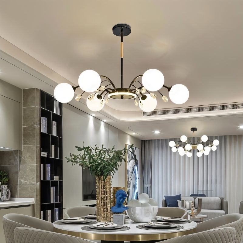 Freyza - Elegant Contemporary Iron and Glass Chandelier