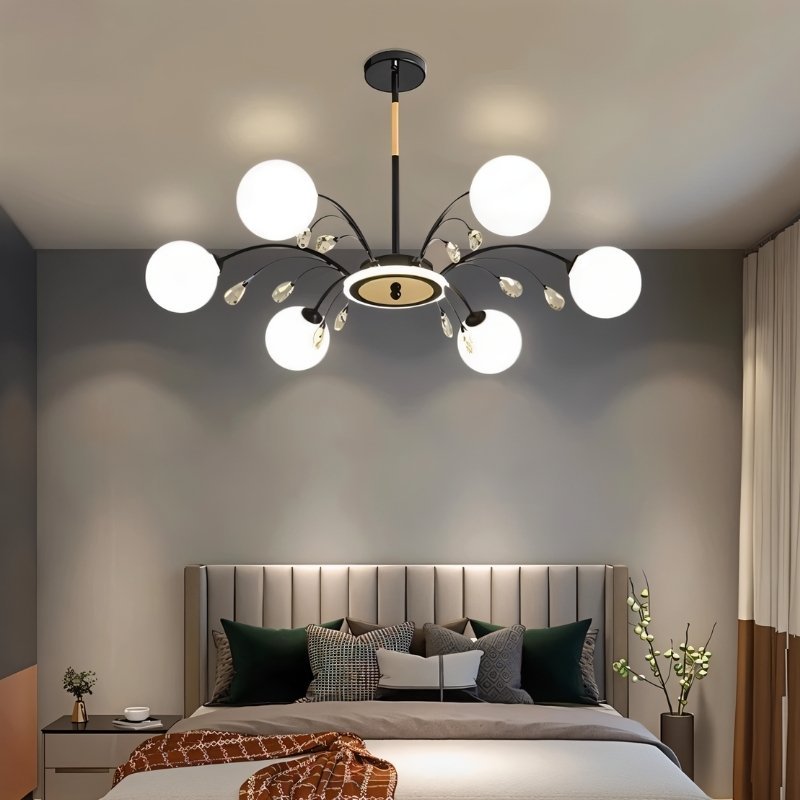 Freyza - Elegant Contemporary Iron and Glass Chandelier