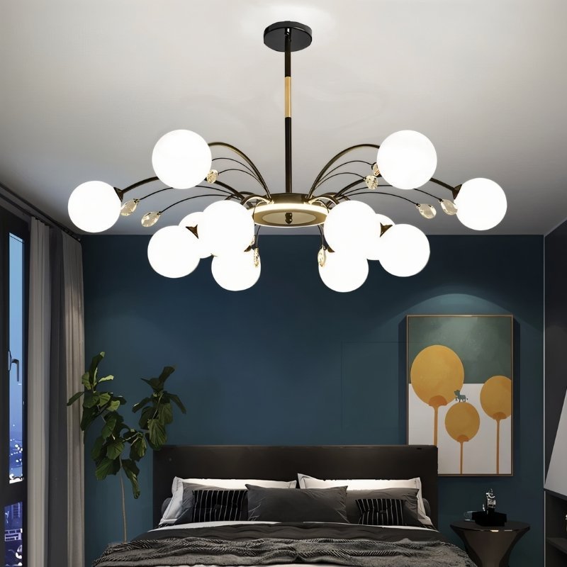 Freyza - Elegant Contemporary Iron and Glass Chandelier