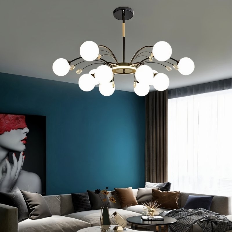 Freyza - Elegant Contemporary Iron and Glass Chandelier