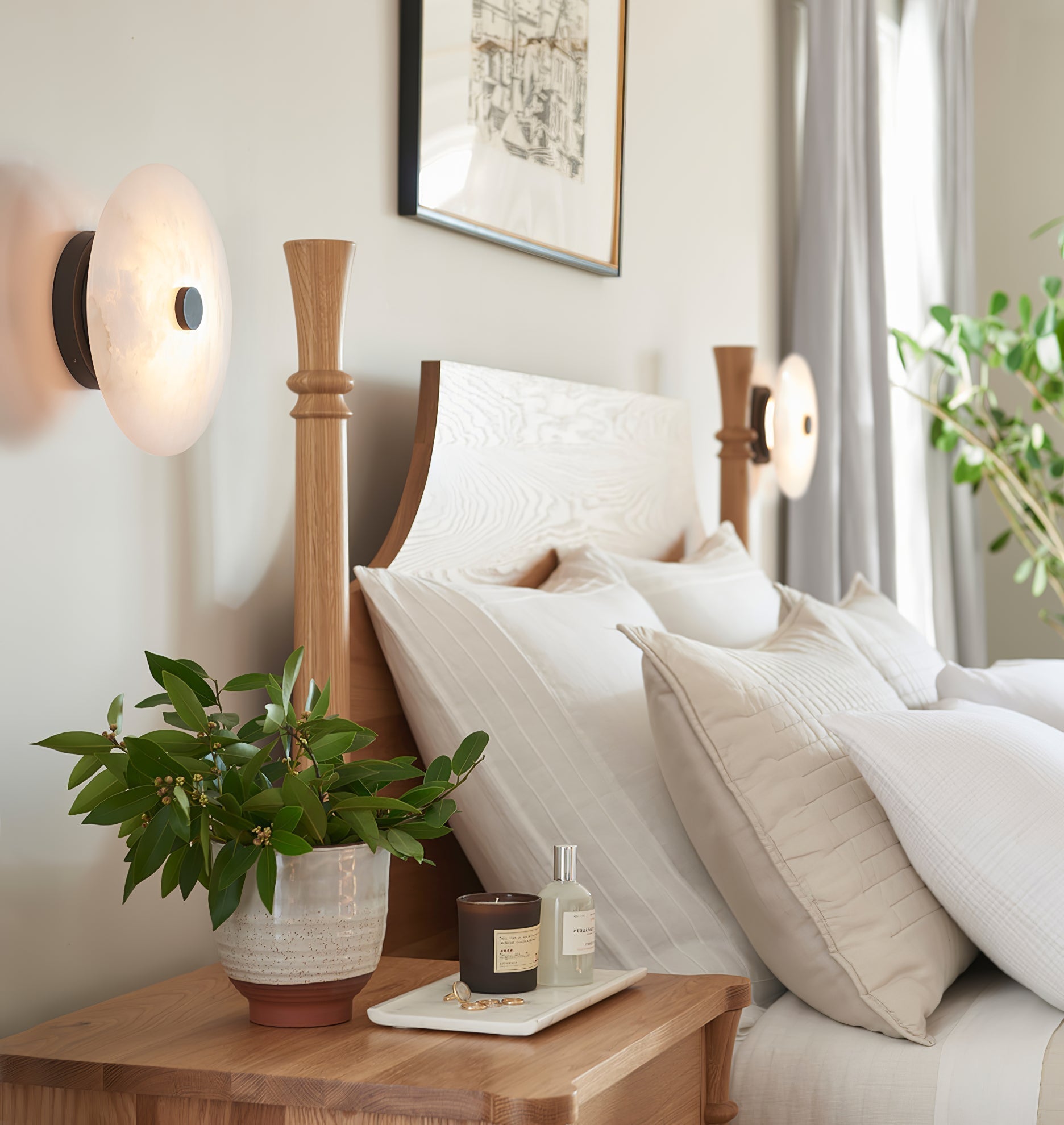 Freyza | Plafonnier Clio blanc albâtre – chambre, salon