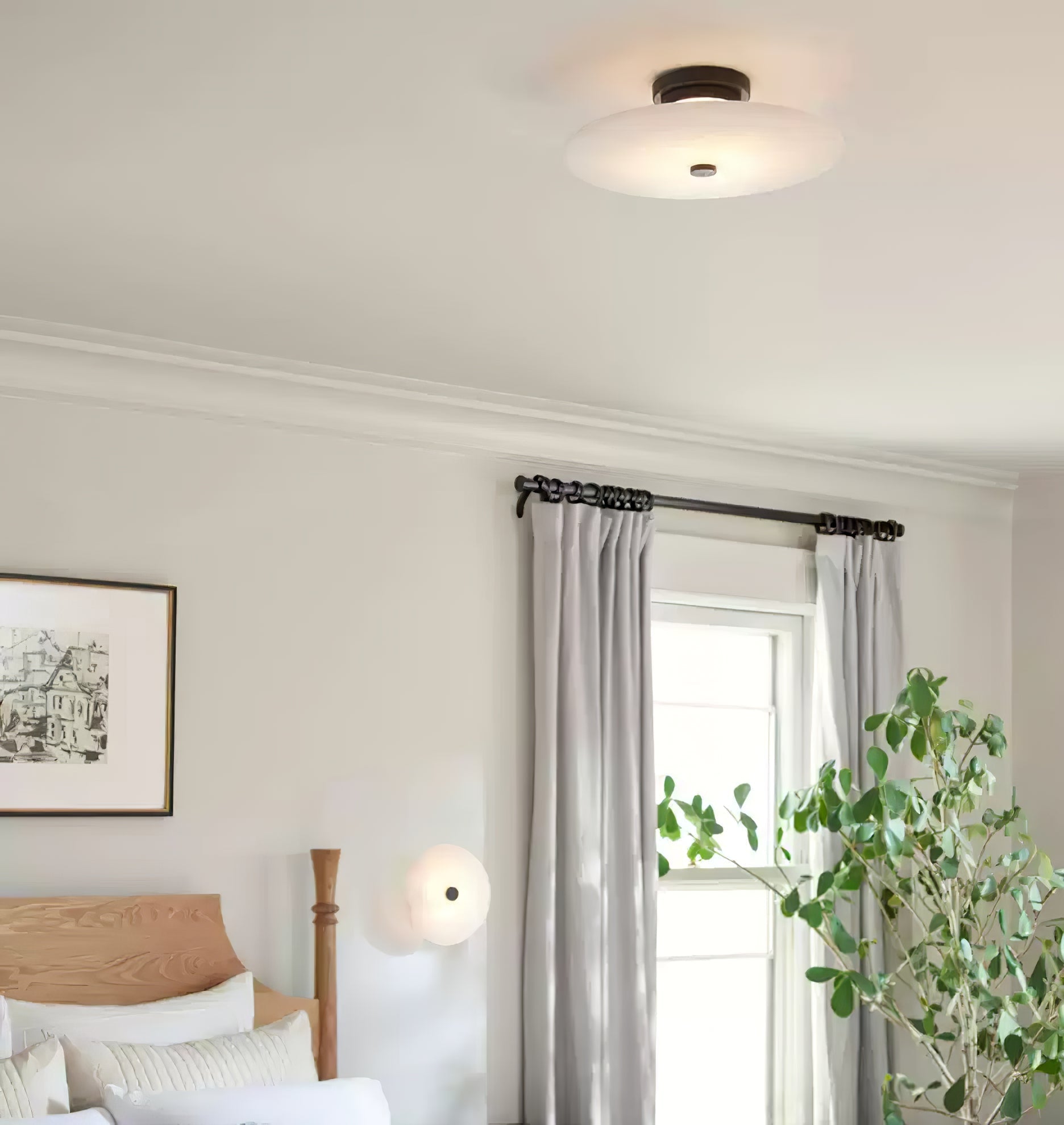 Freyza | Plafonnier Clio blanc albâtre – chambre, salon