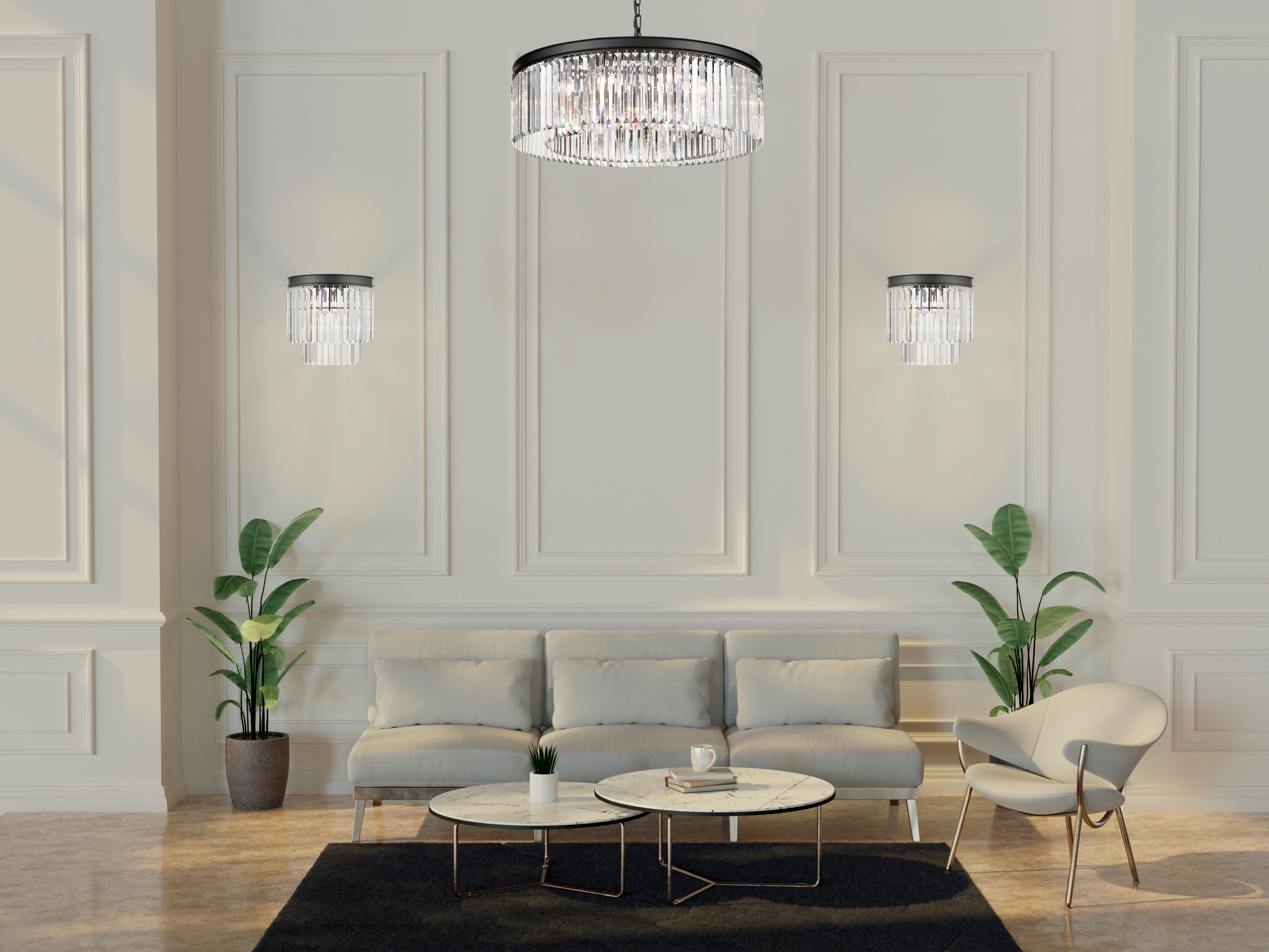 Perdita | Elegant Matt Black Crystal Drop Chandelier 10 Light 2
