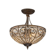 Freyza - Antique Crystal Flush Mount Ceiling Light Fixture with Dimmable Feature | Elegant Design for Timeless Ambiance