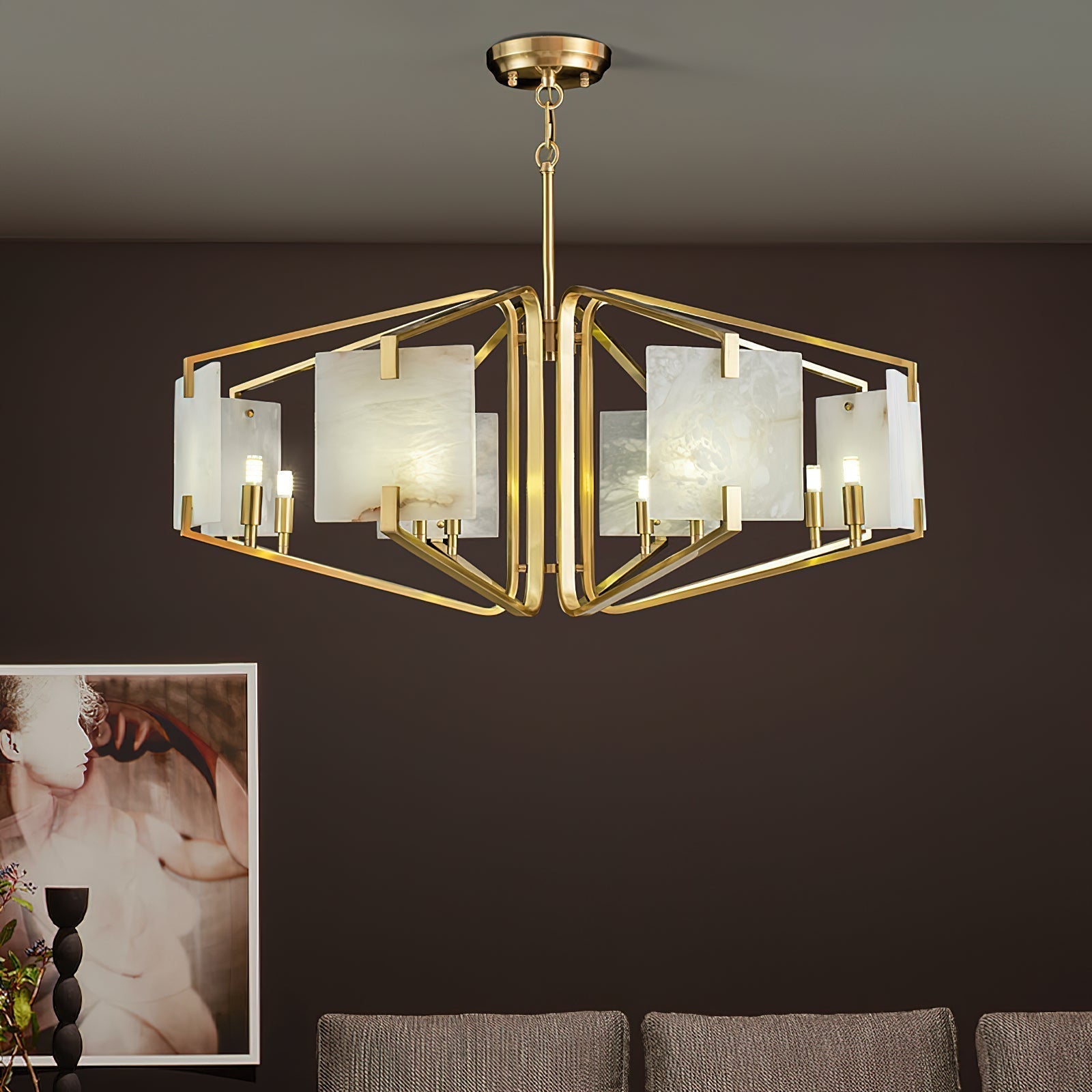Freyza | Plotuvys Postmodern Luxury Brass Chandelier – Modern Dining Room Living Room