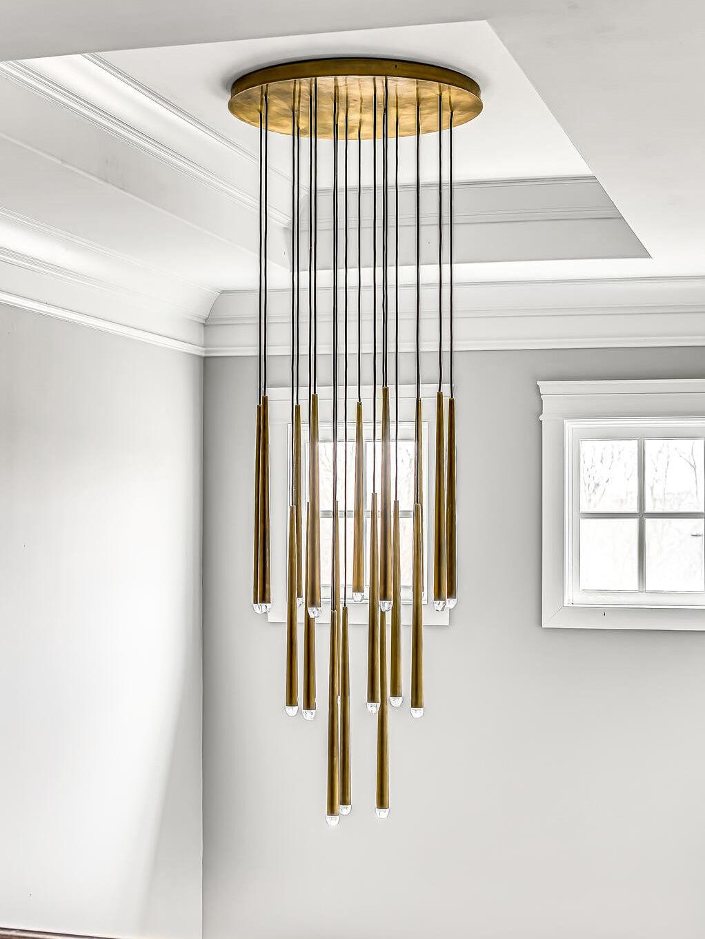 Freyza | Lustre en laiton noir avec abat-jour en cristal – Salle à manger, salon