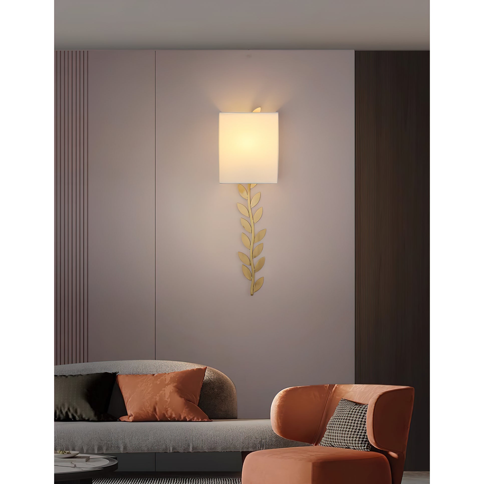 Freyza | Plotuvyo Grove Brass Brass Fabric Wall Light – Bedroom Hallway