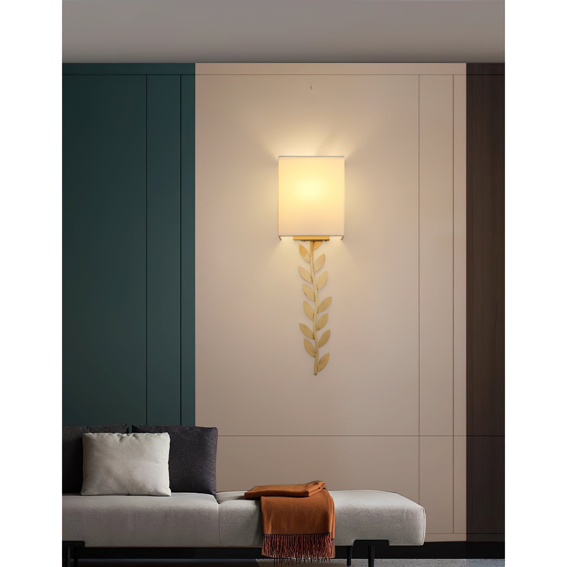 Freyza | Plotuvyo Grove Brass Brass Fabric Wall Light – Bedroom Hallway