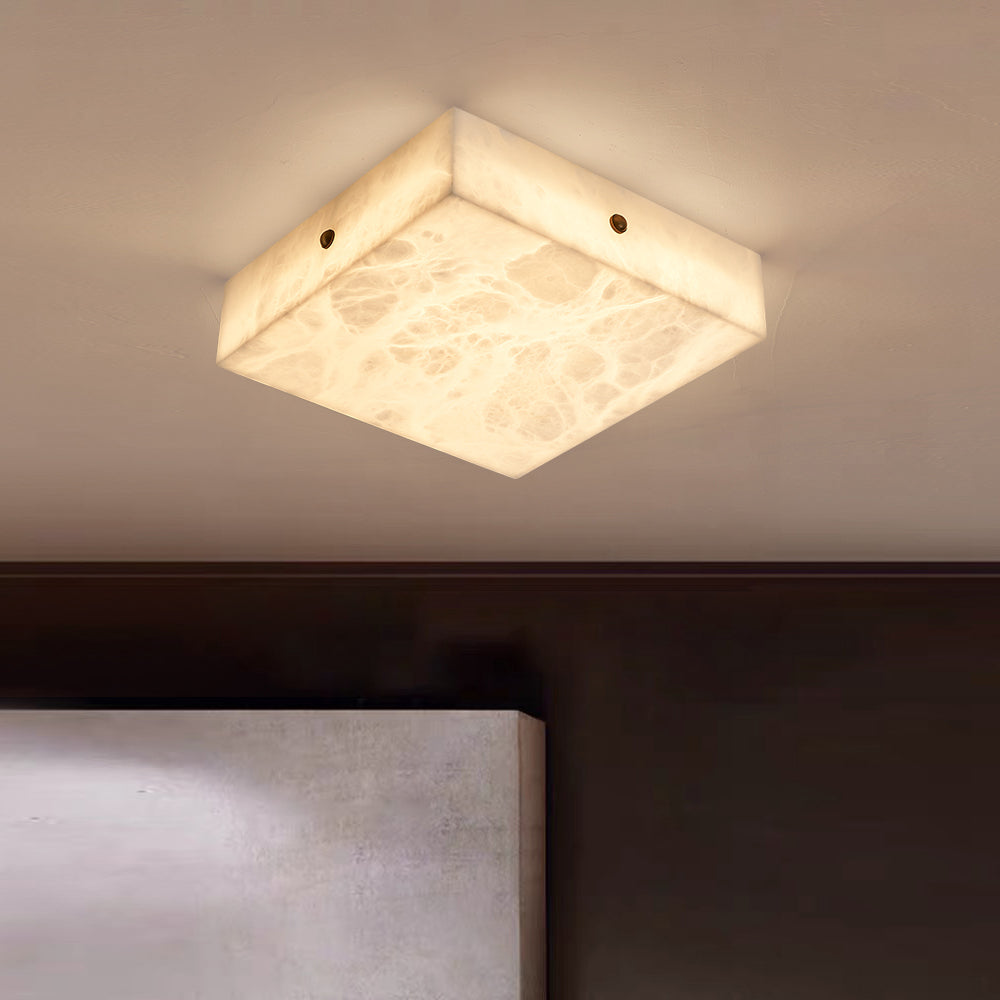 Freyza | Rauduvys Alabaster Flushmount Ceiling Light – Bedroom Living Room