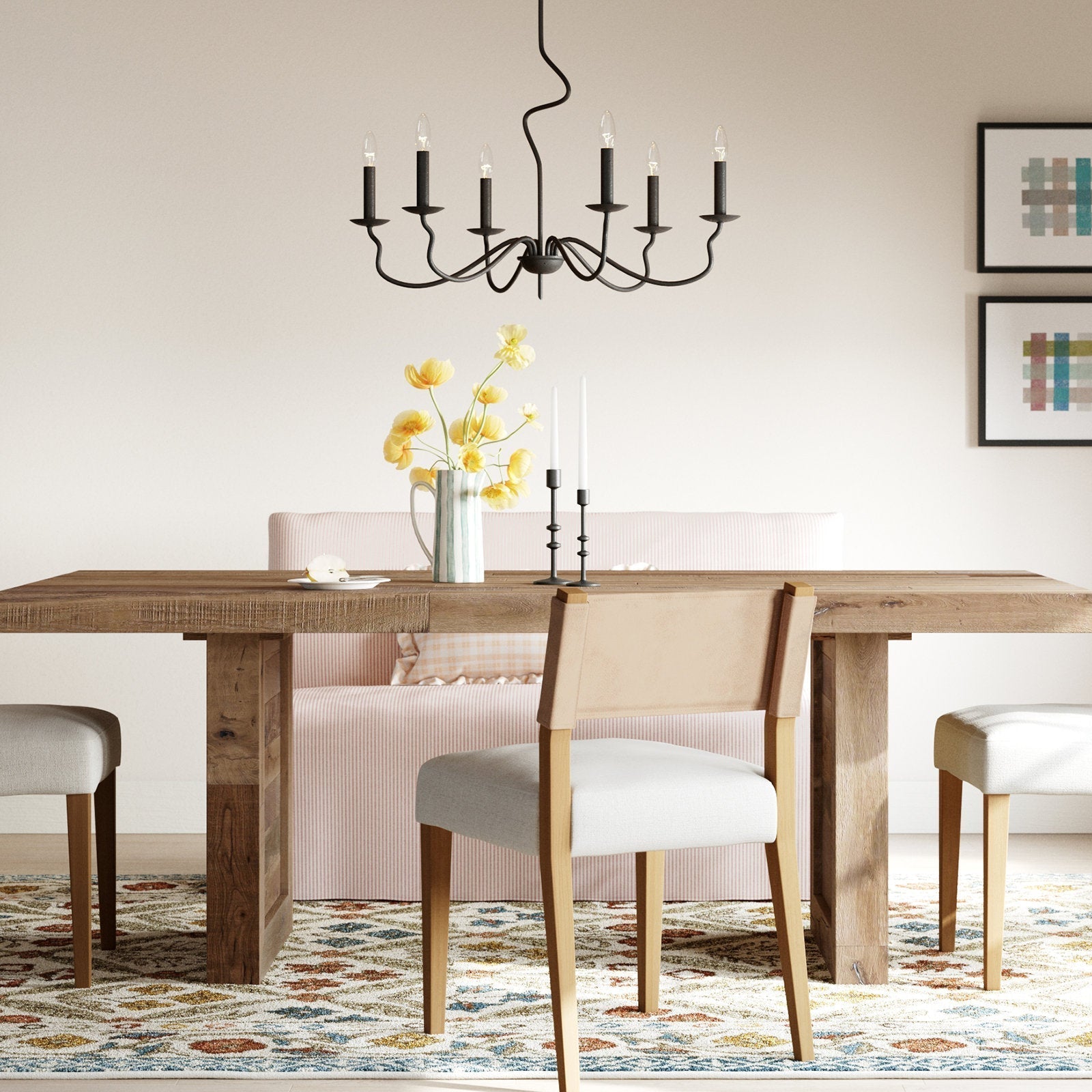 Freyza | Rauduvyo Industrial Chandelier Chandelier – Industrial Dining Room Living Room