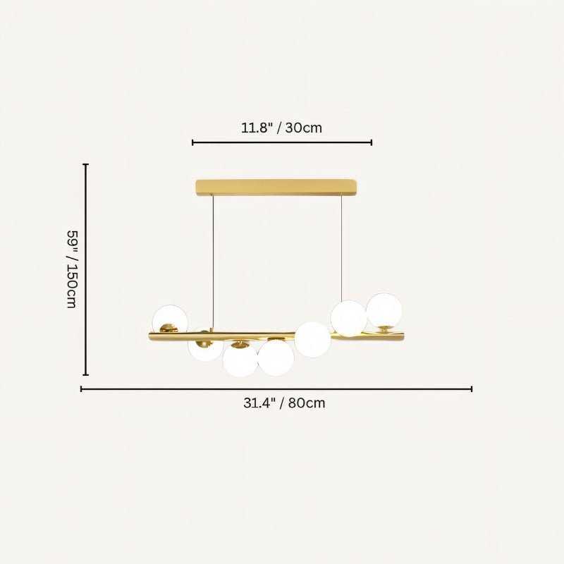 Freyza - AriellaGlow | Elegant Gold Framed Pearl Glass Chandelier
