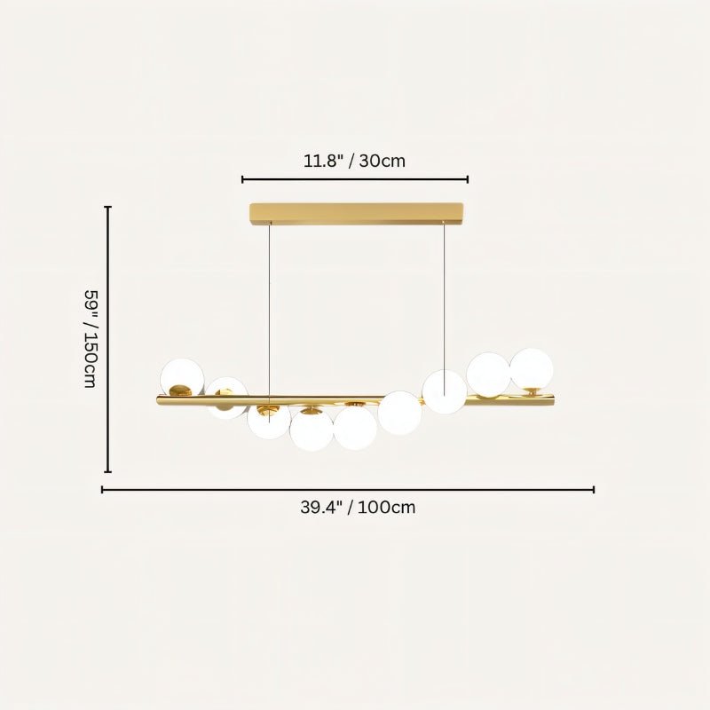 Freyza - AriellaGlow | Elegant Gold Framed Pearl Glass Chandelier