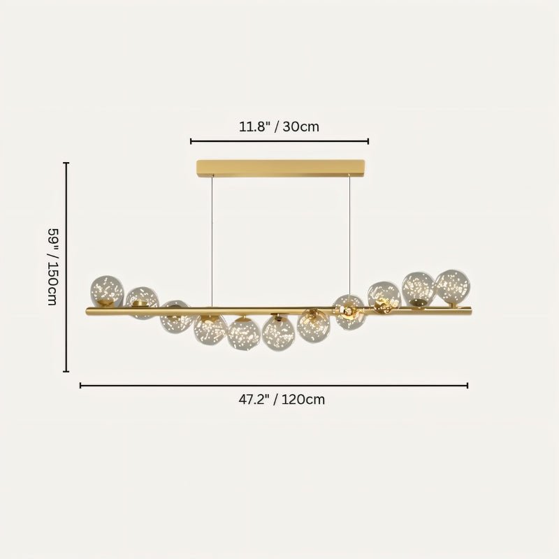 Freyza - AriellaGlow | Elegant Gold Framed Pearl Glass Chandelier