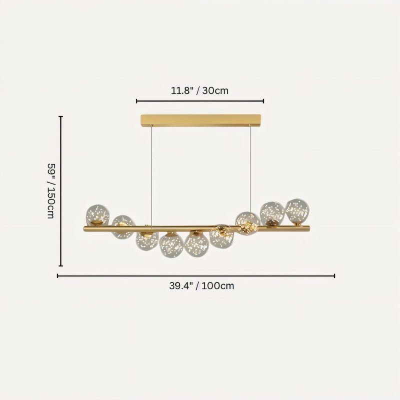 Freyza - AriellaGlow | Elegant Gold Framed Pearl Glass Chandelier