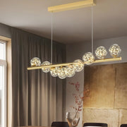 Freyza - AriellaGlow | Elegant Gold Framed Pearl Glass Chandelier