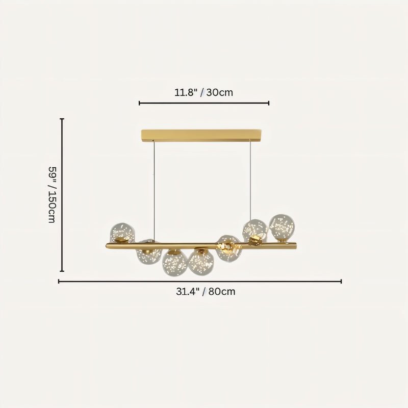 Freyza - AriellaGlow | Elegant Gold Framed Pearl Glass Chandelier