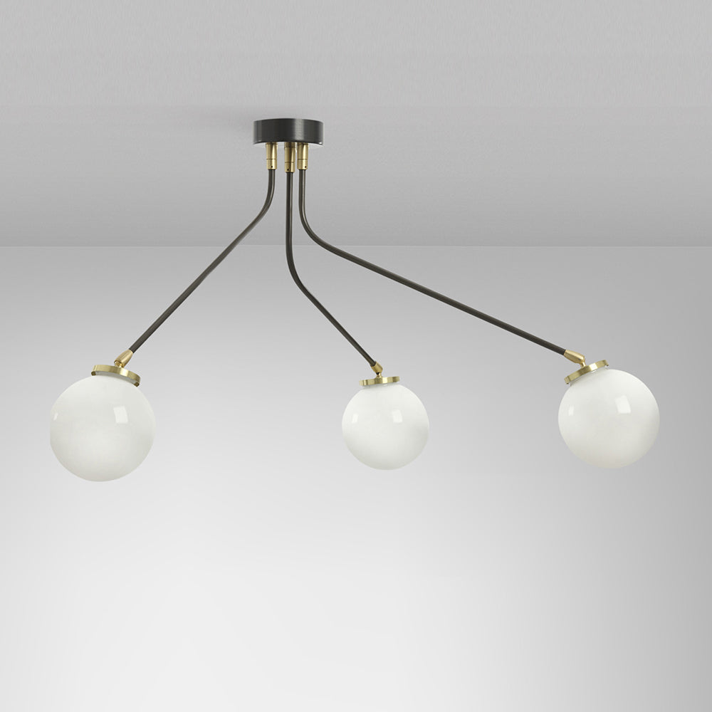 Freyza | Vatnuvyo Brass Glass Brass Glass Ceiling Light – Bedroom Living Room