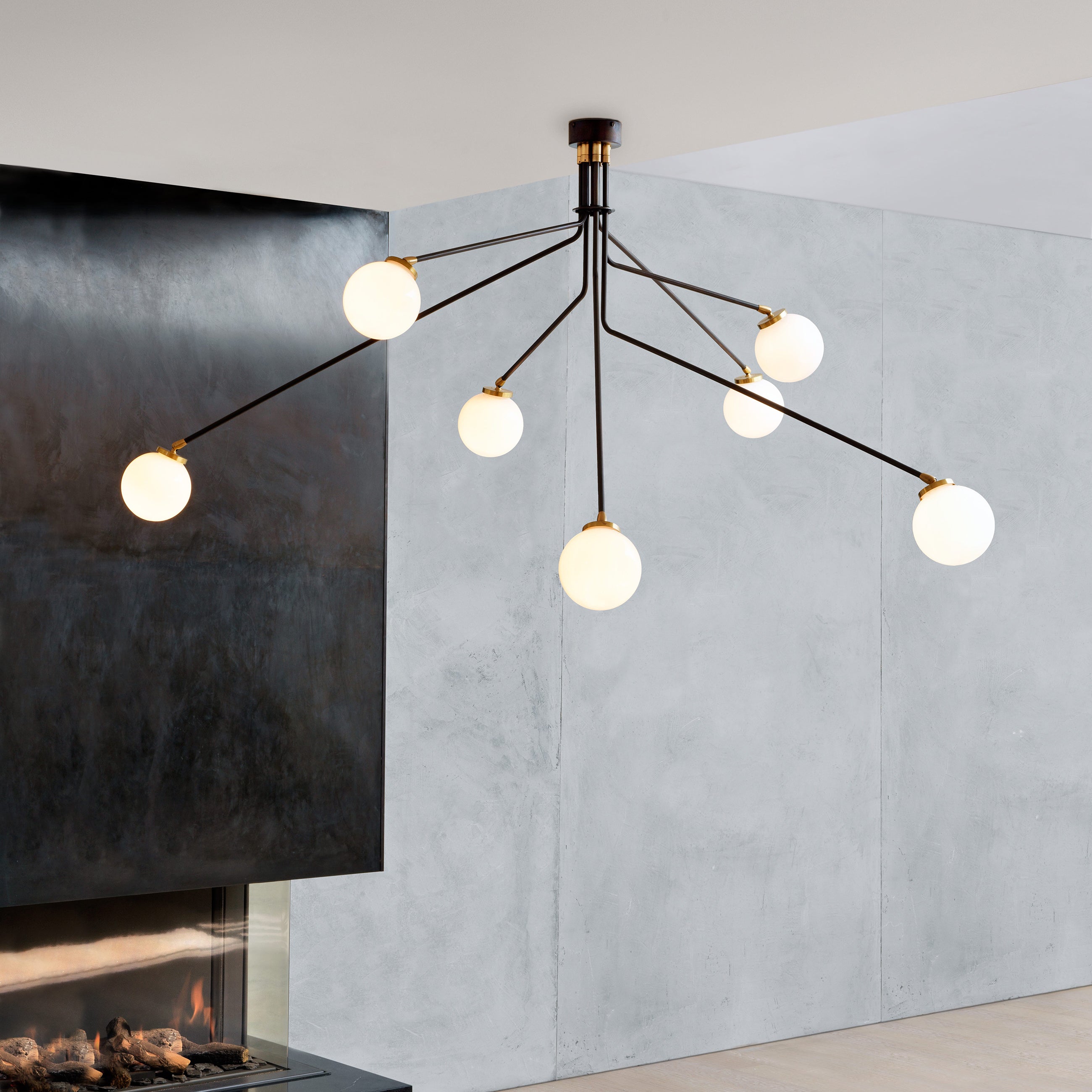 Freyza | Vatnuvyo Brass Glass Brass Glass Ceiling Light – Bedroom Living Room
