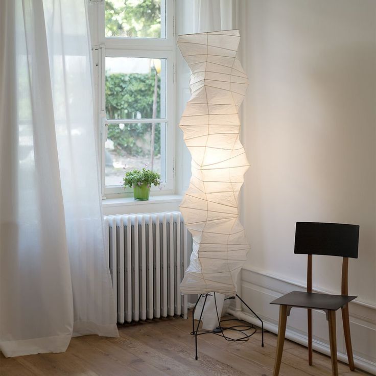 Artisan Light Sculptures | Modern Floor Lamp with Unique Washi Design | Elegant Lighting for Living Room Decor 7