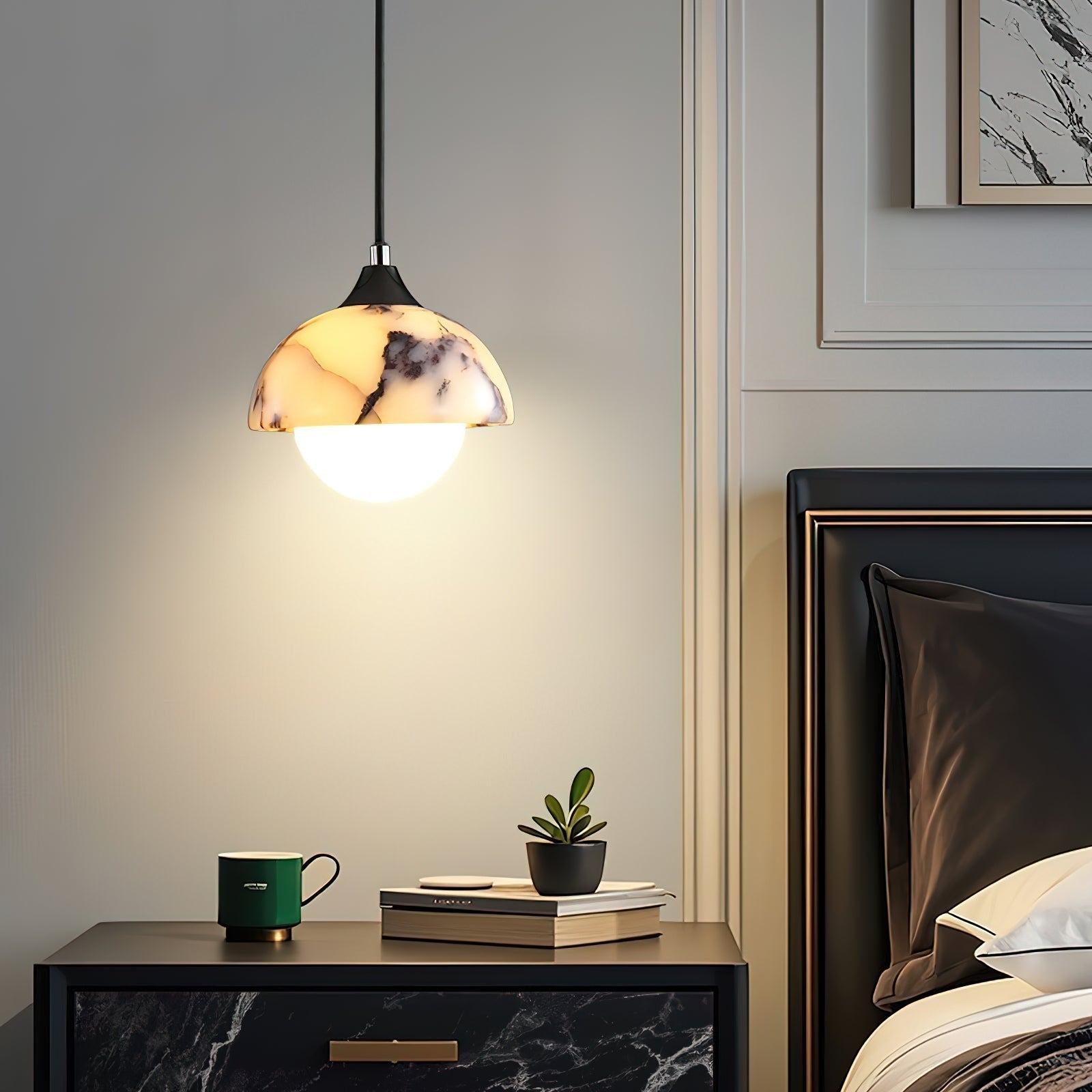 Freyza | Yrvuvys Marble Pendant Marble Pendant Light – Kitchen Dining Room