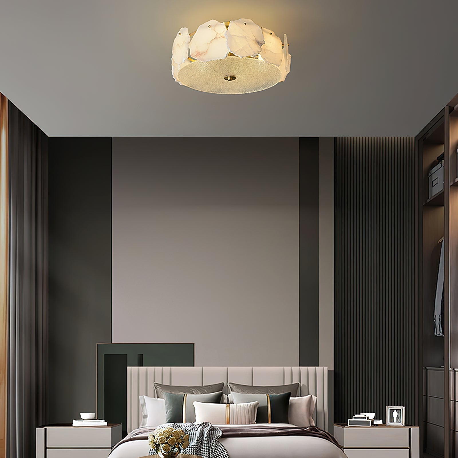 Freyza | Zoruvys Alabaster Glass Glass Ceiling Light – Bedroom Living Room