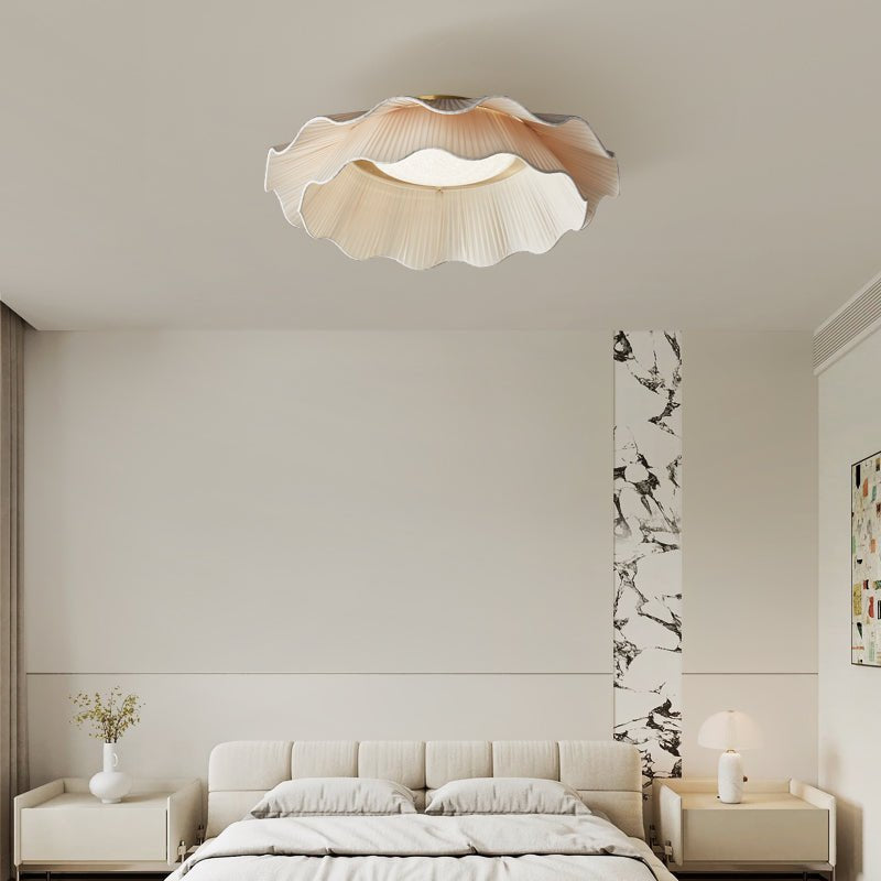 Freyza | Plafonnier encastré en laiton et tissu – Chambre, couloir, cuisine