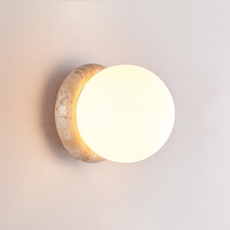 Freyza | Blikuvys Travertine-Glas-Wandleuchte – Schlafzimmer, Flur
