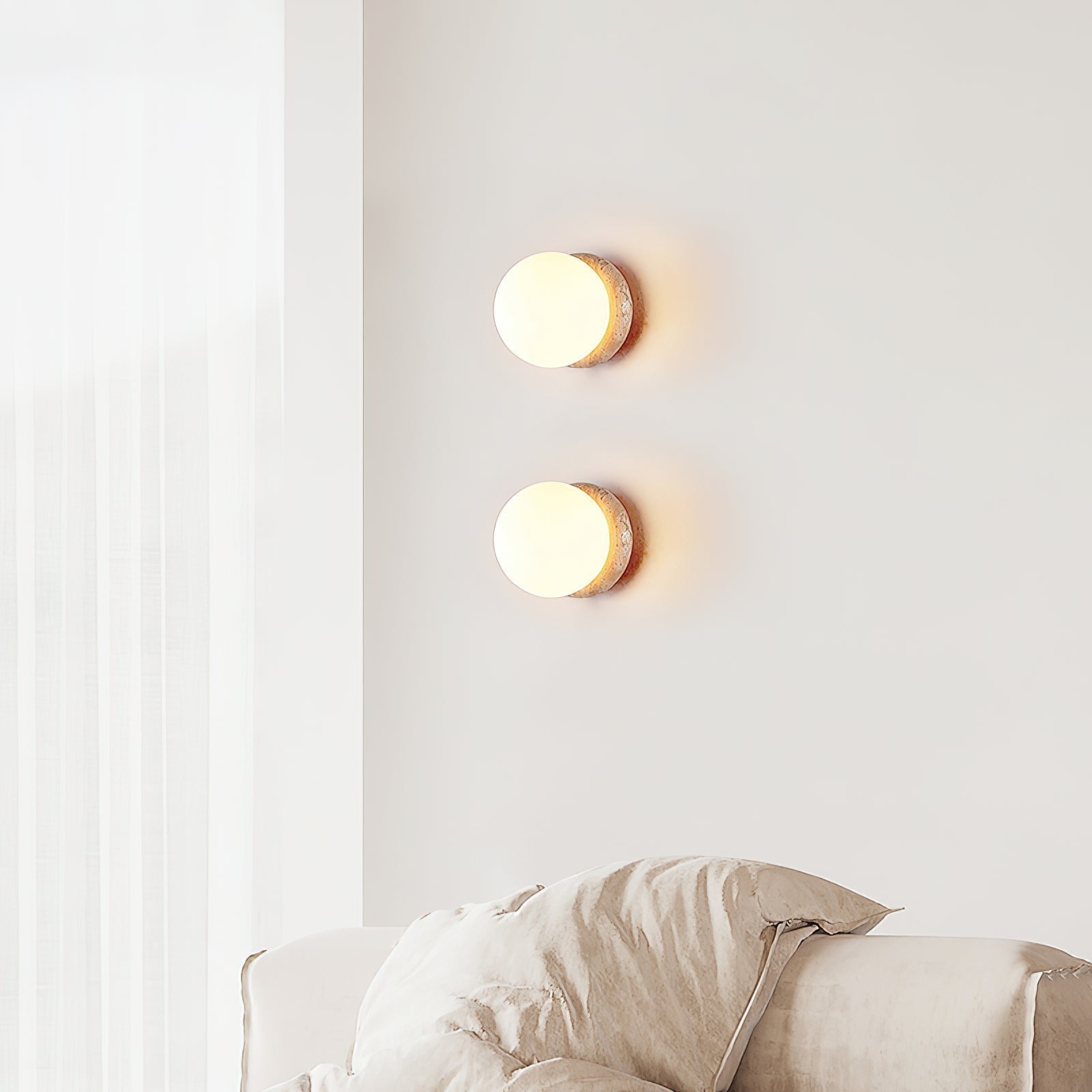 Freyza | Blikuvys Travertine-Glas-Wandleuchte – Schlafzimmer, Flur