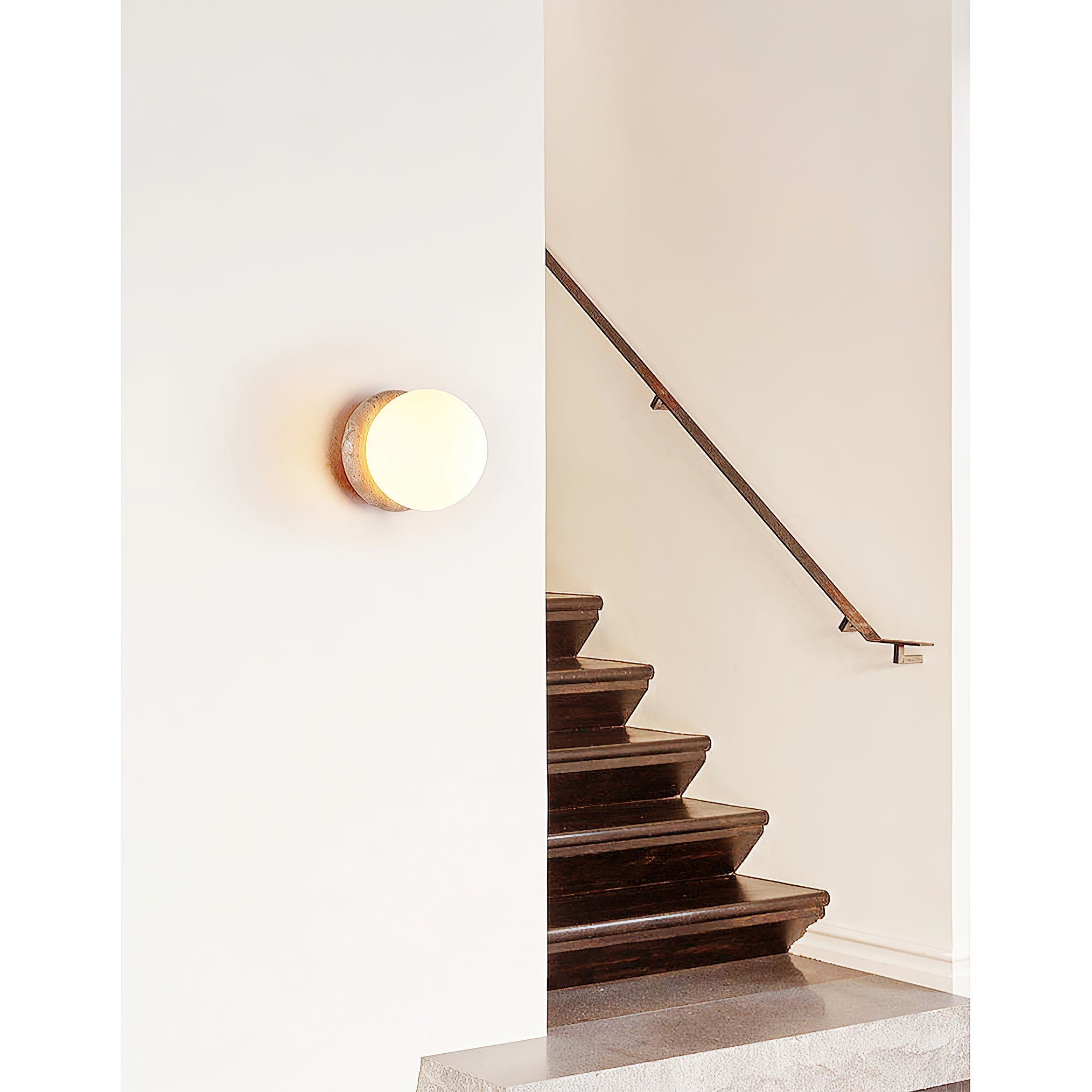 Freyza | Blikuvys Travertine-Glas-Wandleuchte – Schlafzimmer, Flur