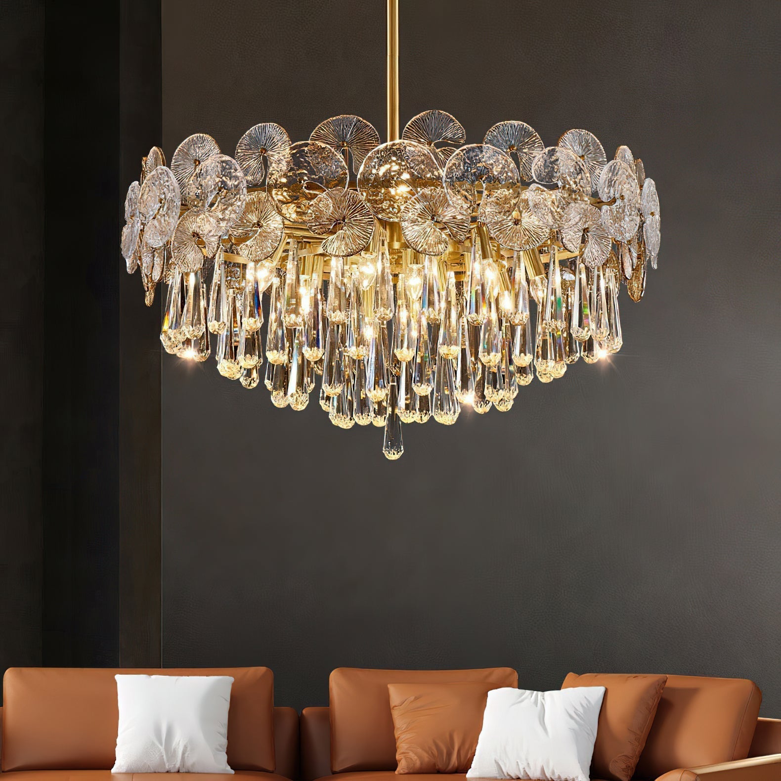 Freyza | Lustre en cristal de luxe postmoderne Caeluvyo – Salle à manger et salon modernes