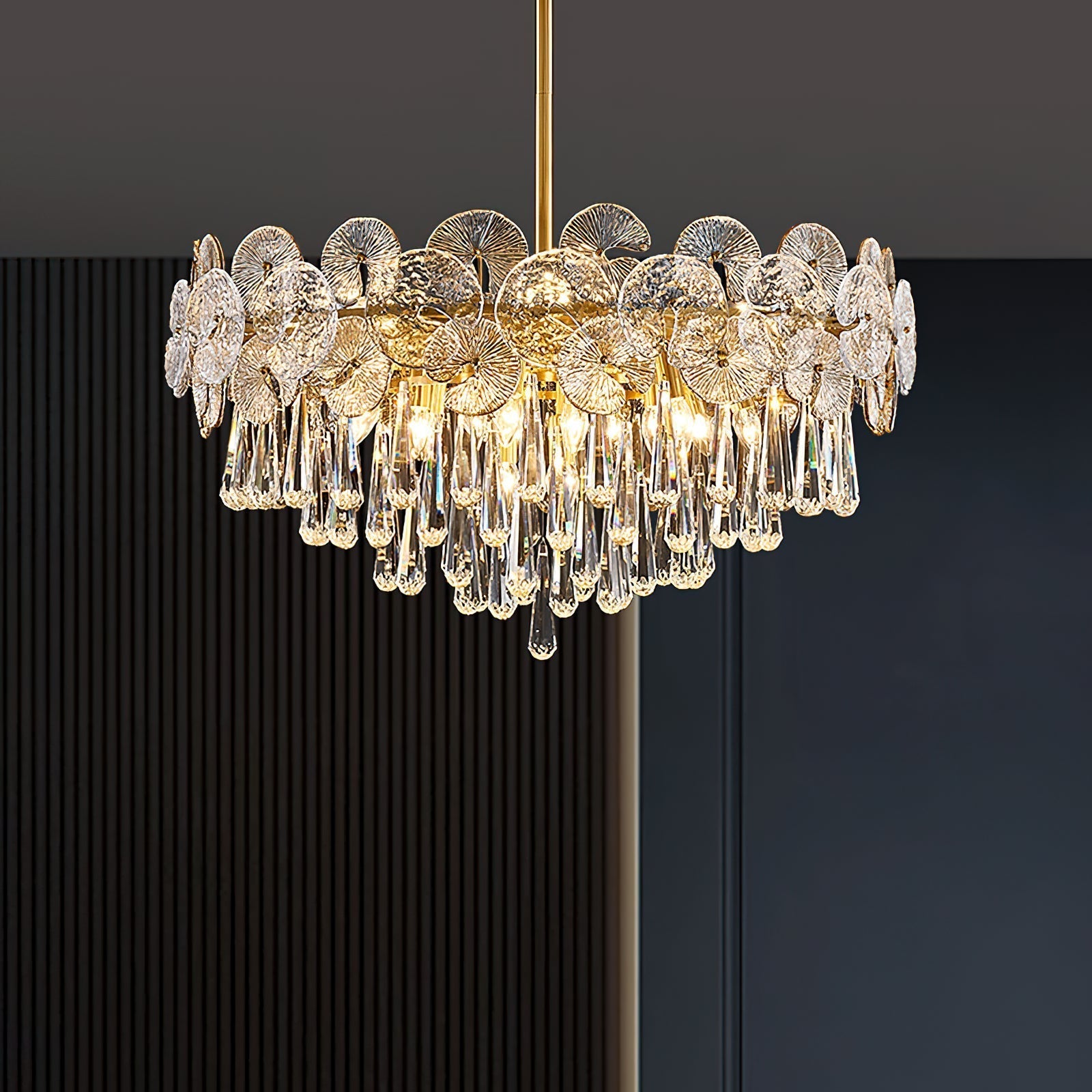 Freyza | Lustre en cristal de luxe postmoderne Caeluvyo – Salle à manger et salon modernes