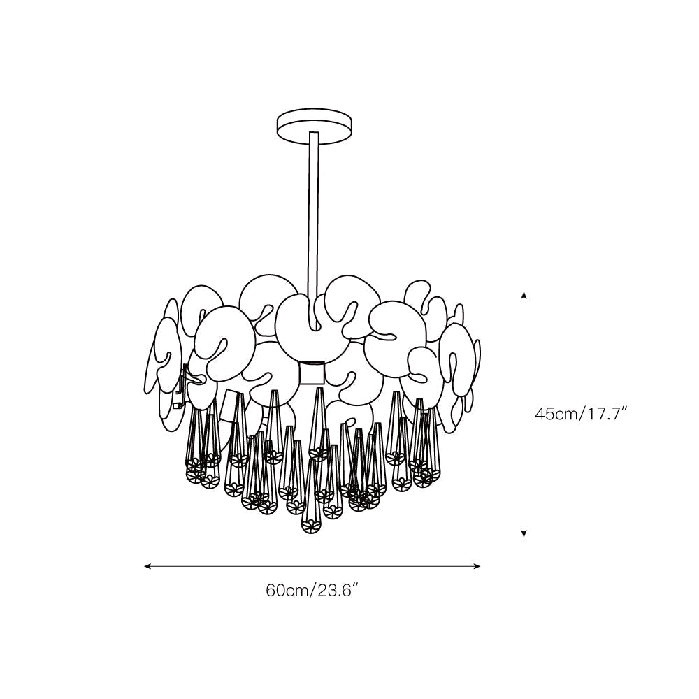 Freyza | Lustre en cristal de luxe postmoderne Caeluvyo – Salle à manger et salon modernes