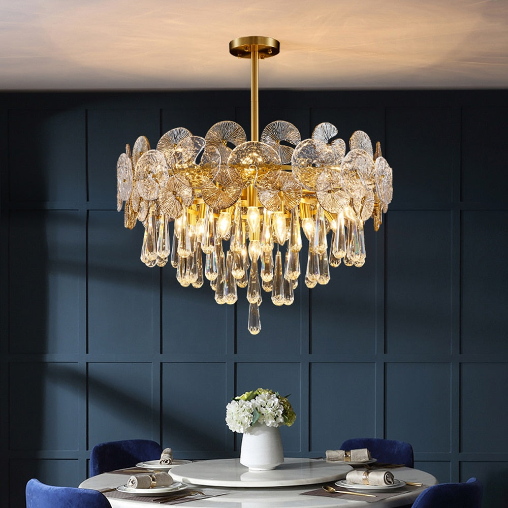Freyza | Lustre en cristal de luxe postmoderne Caeluvyo – Salle à manger et salon modernes