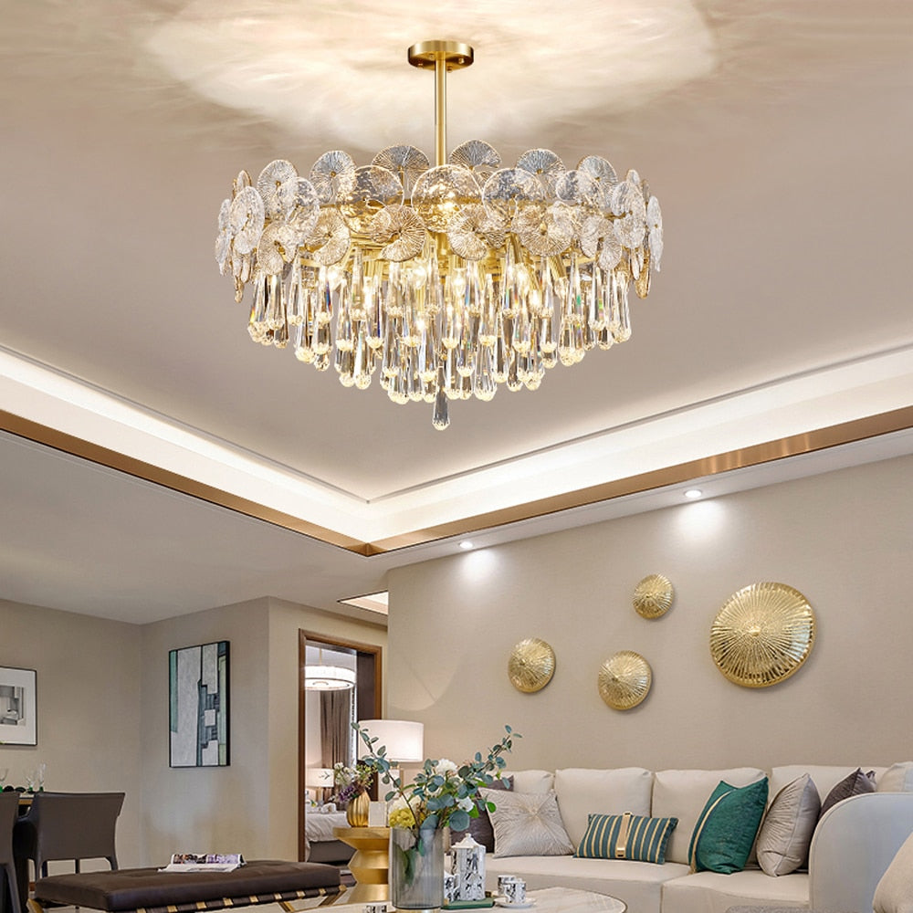 Freyza | Lustre en cristal de luxe postmoderne Caeluvyo – Salle à manger et salon modernes