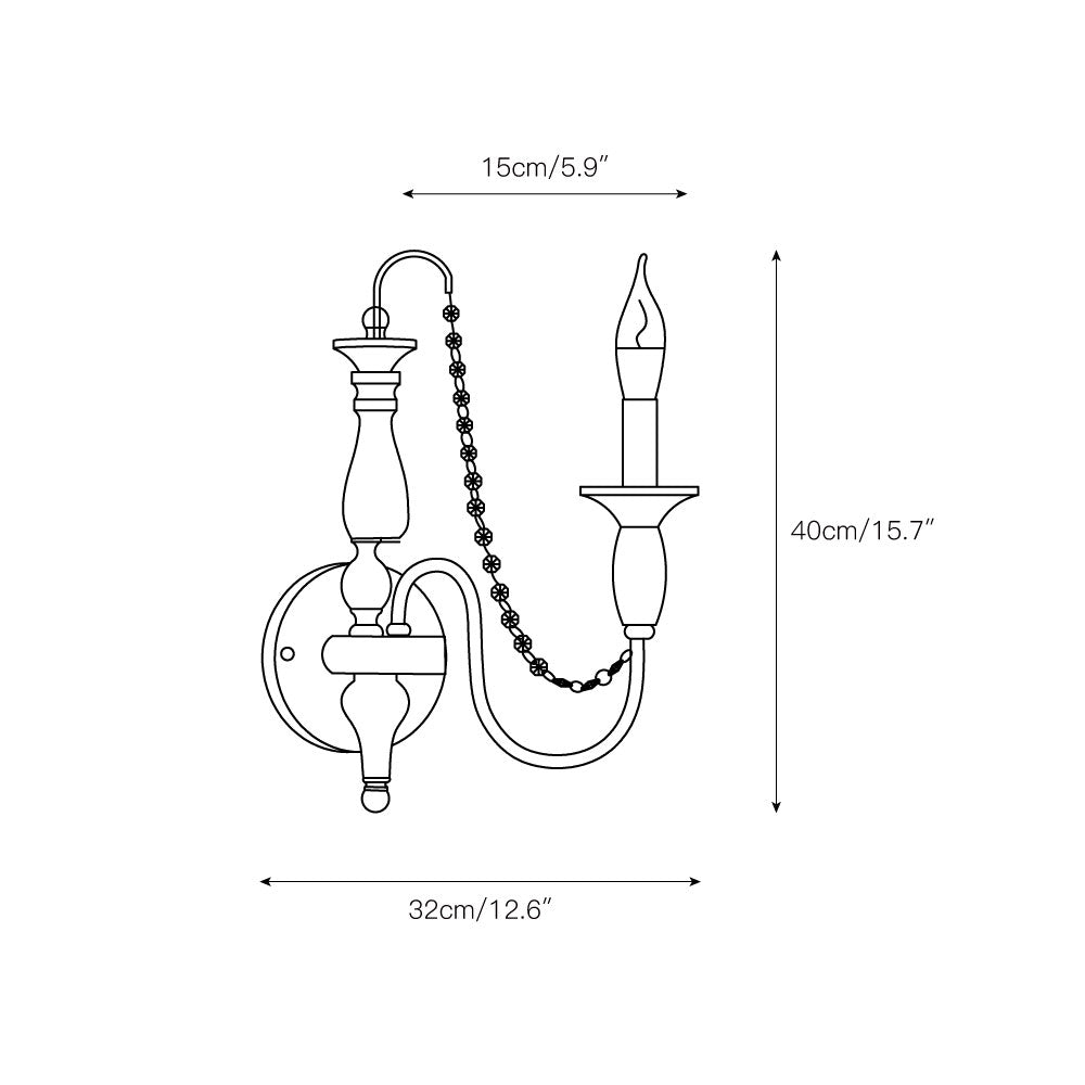 Freyza | Jarnbruvys Traditional Candle Crystal Wall Light – Traditional Bedroom Hallway