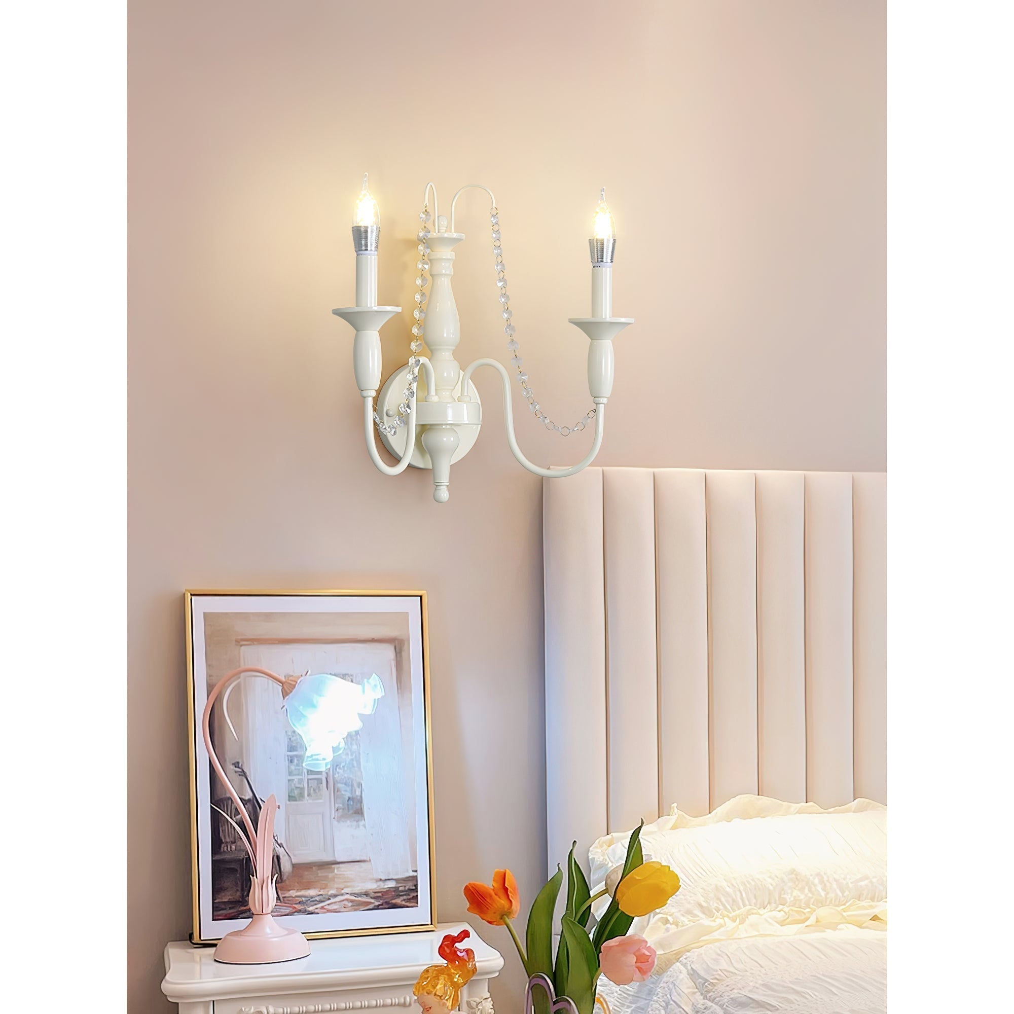 Freyza | Jarnbruvys Traditional Candle Crystal Wall Light – Traditional Bedroom Hallway