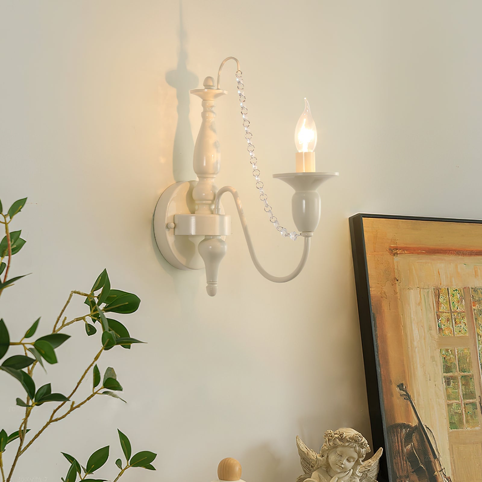 Freyza | Jarnbruvys Traditional Candle Crystal Wall Light – Traditional Bedroom Hallway