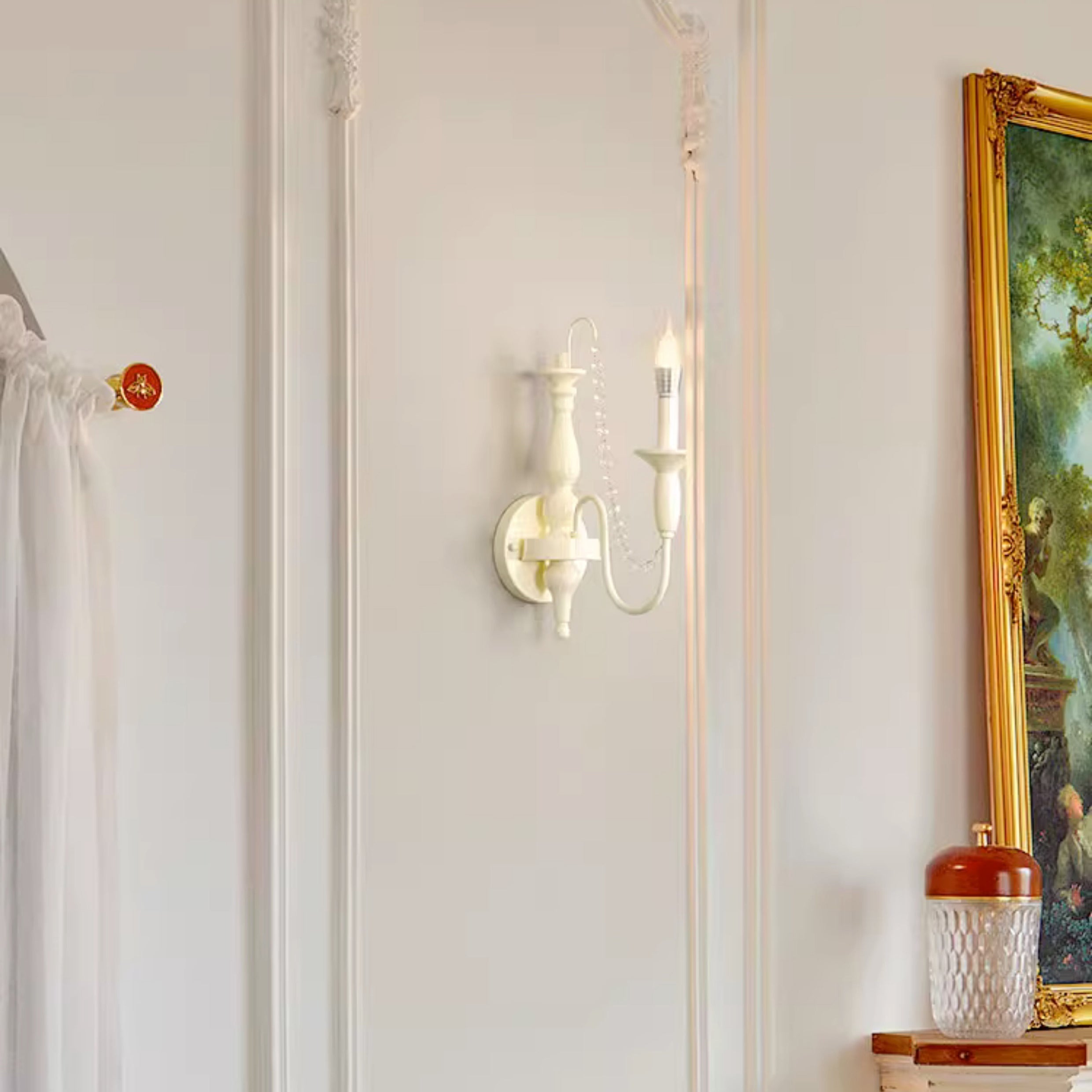 Freyza | Jarnbruvys Traditional Candle Crystal Wall Light – Traditional Bedroom Hallway