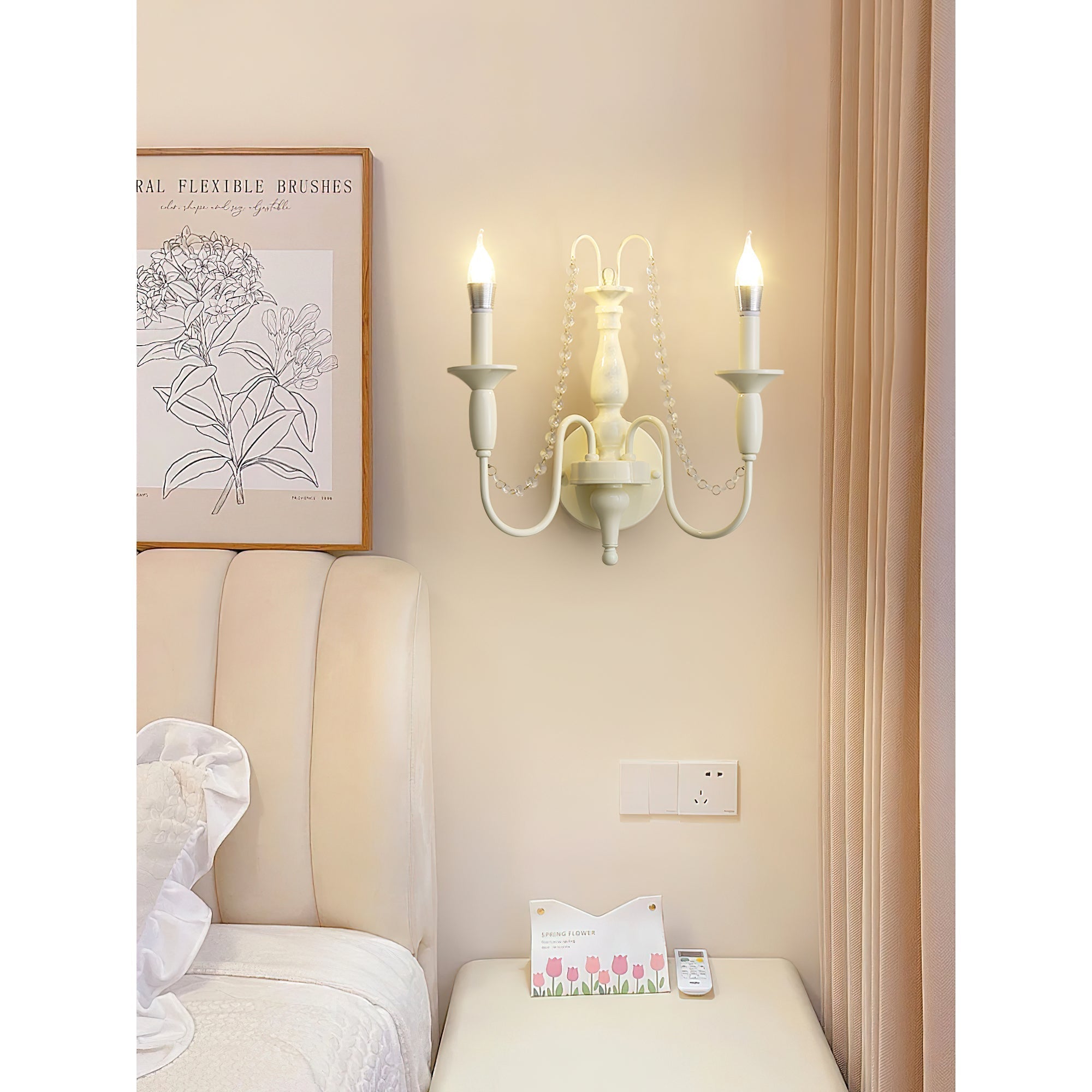 Freyza | Jarnbruvys Traditional Candle Crystal Wall Light – Traditional Bedroom Hallway