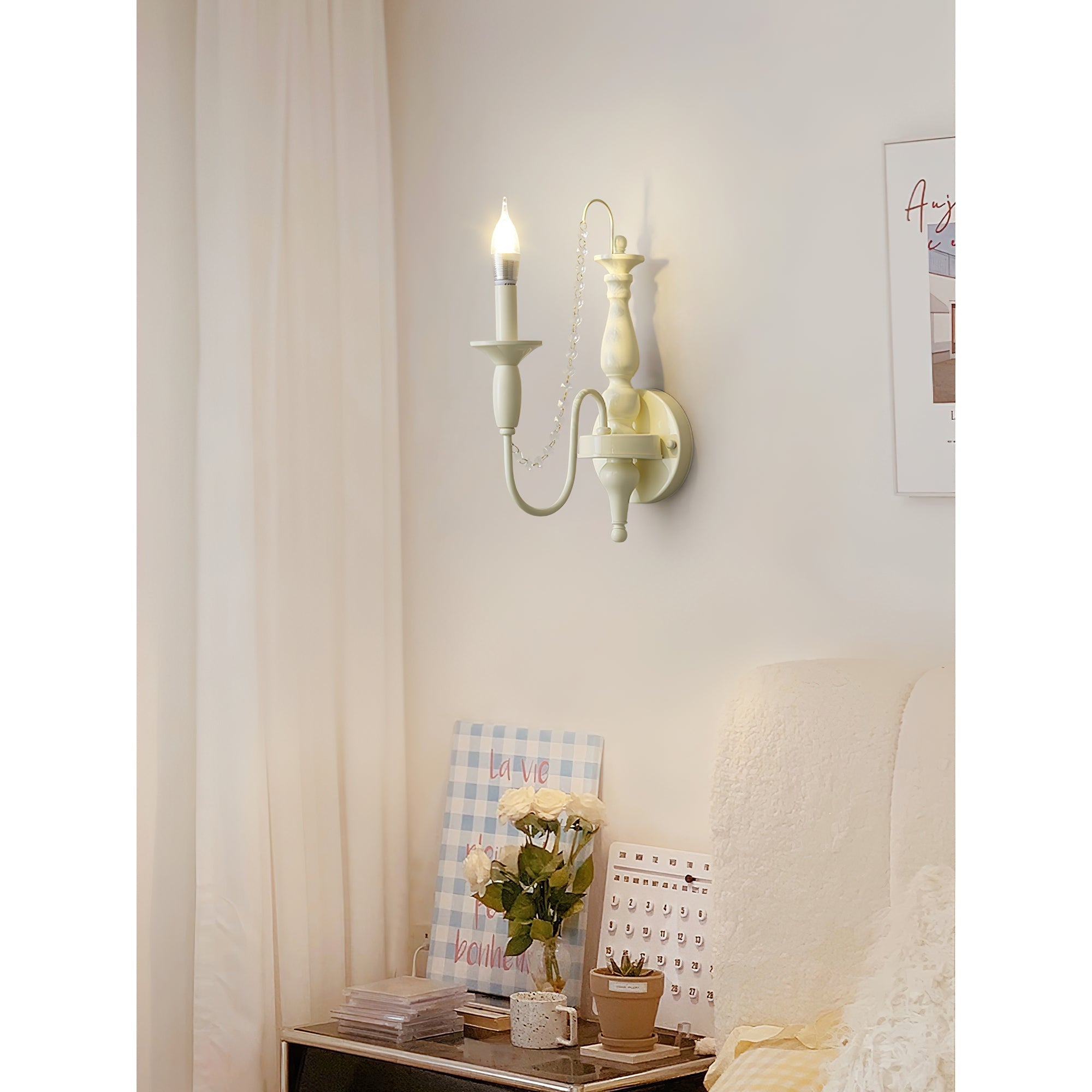 Freyza | Jarnbruvys Traditional Candle Crystal Wall Light – Traditional Bedroom Hallway