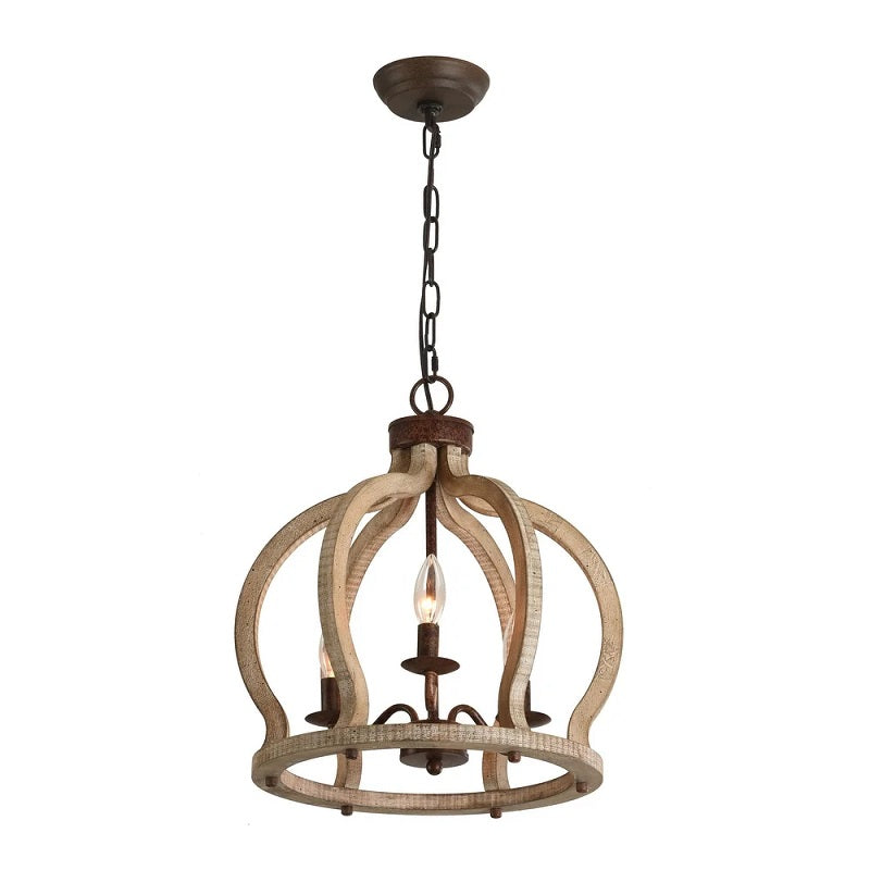 Freyza - Pendant Lighting with 3 Heads | Rustic Wooden Design for Cozy Ambiance